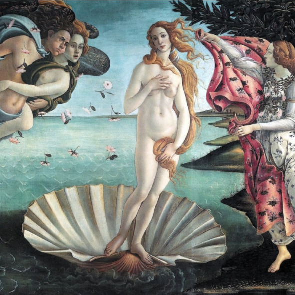 APHRODITE ON CLAM SHELL PAINTING 1